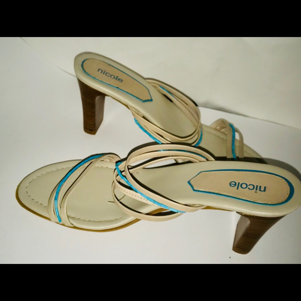 New Nicole Pink Blue Heeled Sandals Ecstasy